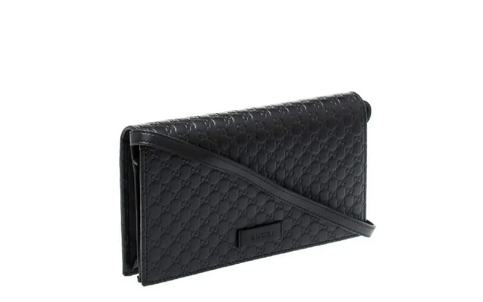 Gucci Womens Gg Logo Black Wallet Crossbody Handbag 466507