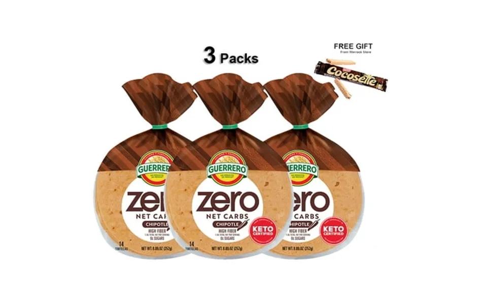 Guerrero Zero Net Carbs Chipotle Street Taco Tortillas 8.89 Oz 14 Count 3 Packs Free Gift From Winrock