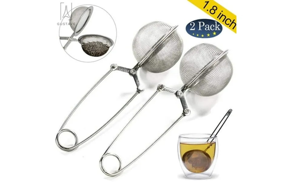 Gustave 1.8 Inches Stainless Steel Tea Strainer Spoon With Handle Mesh Ball Infuser Filter Squeeze Strainer For Loose Le