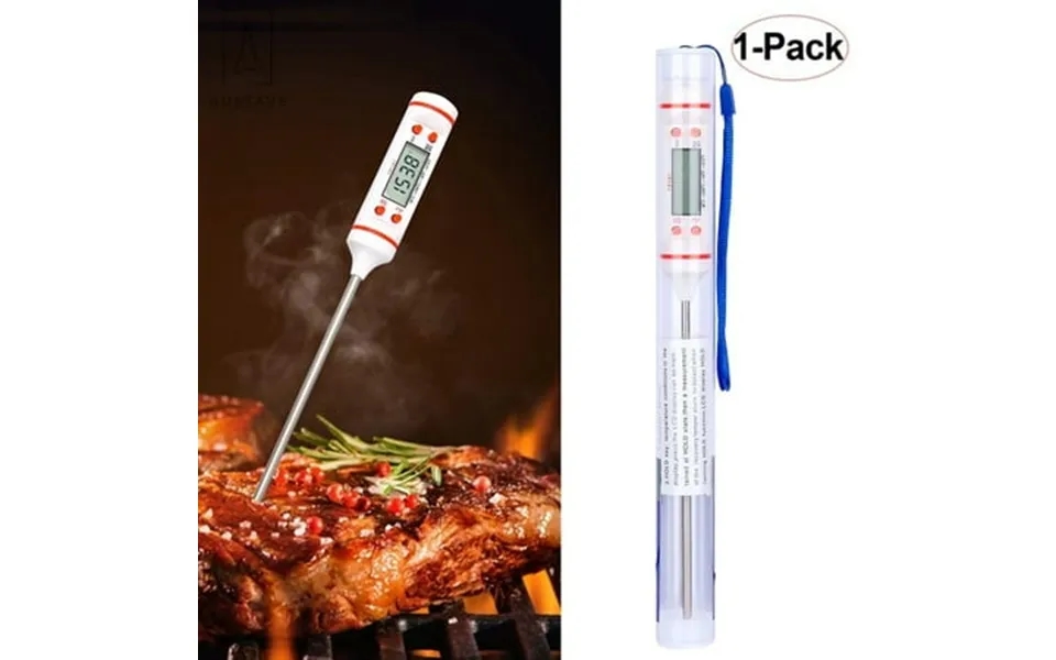 Gustave Digital Electronic Food Thermometer Long Probe Digital Instant Read Meat Thermometer For Grilling Smoker Bbq Kit