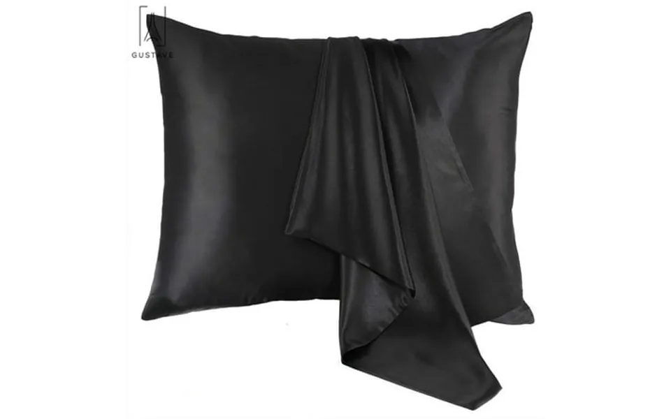Gustavedesign Satin Silk Pillowcase For Hair And Skin Health Both Sides Silk Pillow Cover With Envelope Closure Black Ki
