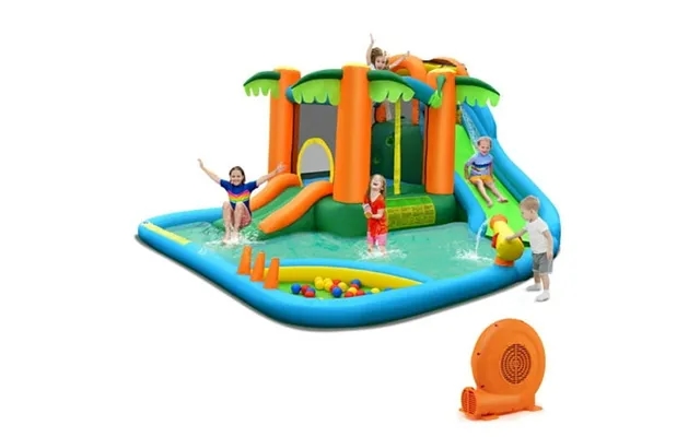 Gvn 7-in-1 Inflatable Water Slide Park With Trampoline Climbing And 750w Blower Bounce House With Blower Inflatable Jump product image