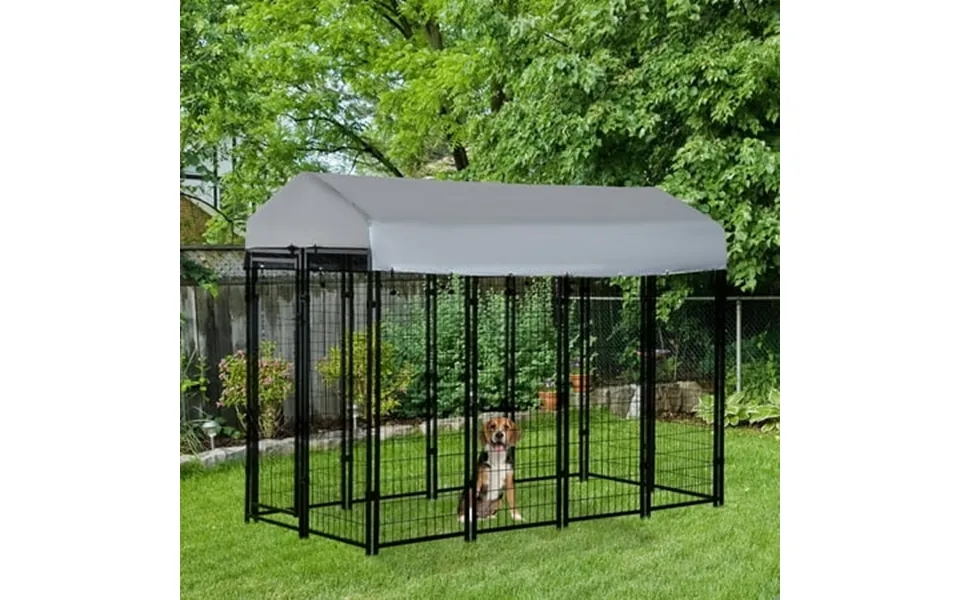 Gvn Dog Kennel 8 X 4 X 6 Dog Playpen Outdoor Dog Kennel Dog Exercise Pen With Lockable Door Water-resistant Canopy For M