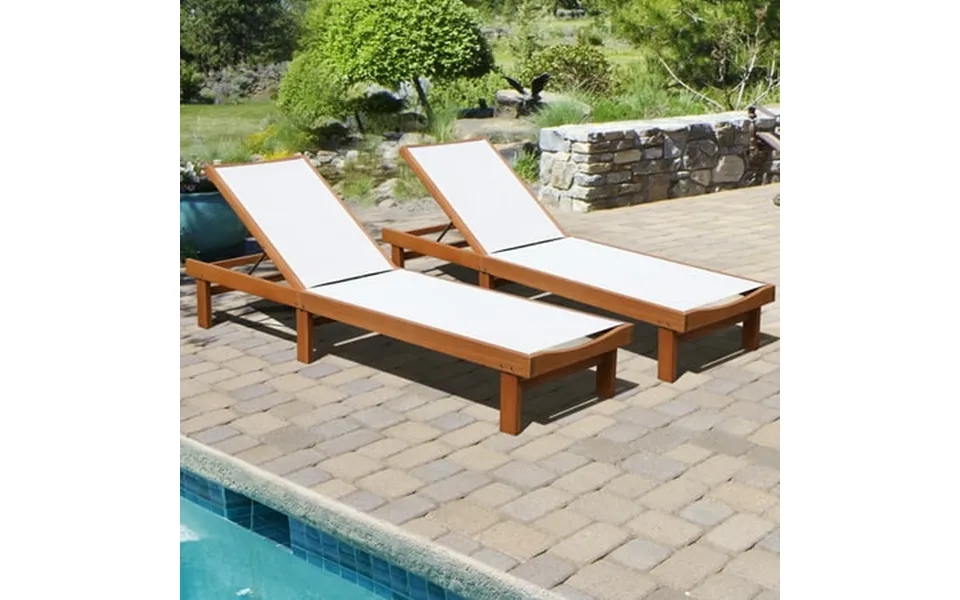 Gymax 2pcs Patio Wooden Chaise Lounge Chair Recliner W Adjustable Backrest