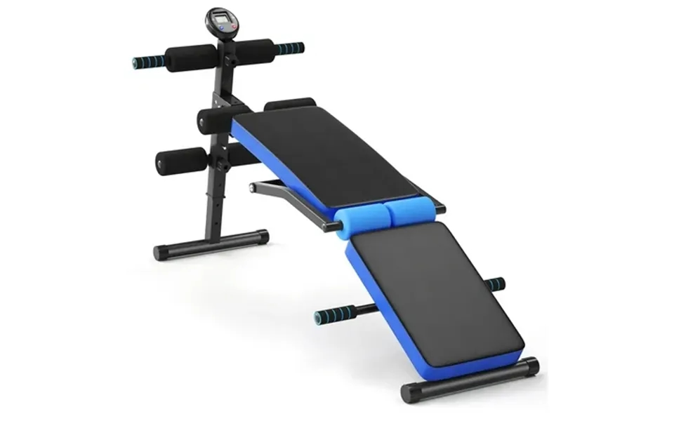 Gymax Adjustable Multi-functional Weight Bench Folding Strength Training Bench Blue