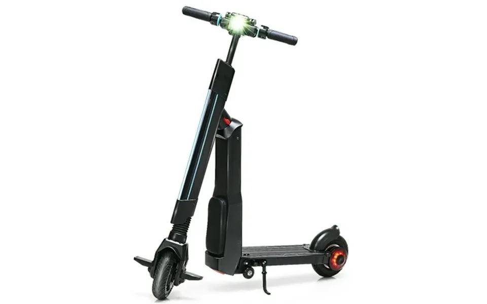 Gymax Foldable Electric Bike Double Use Scooter Kick Scooter W Adjustable Height