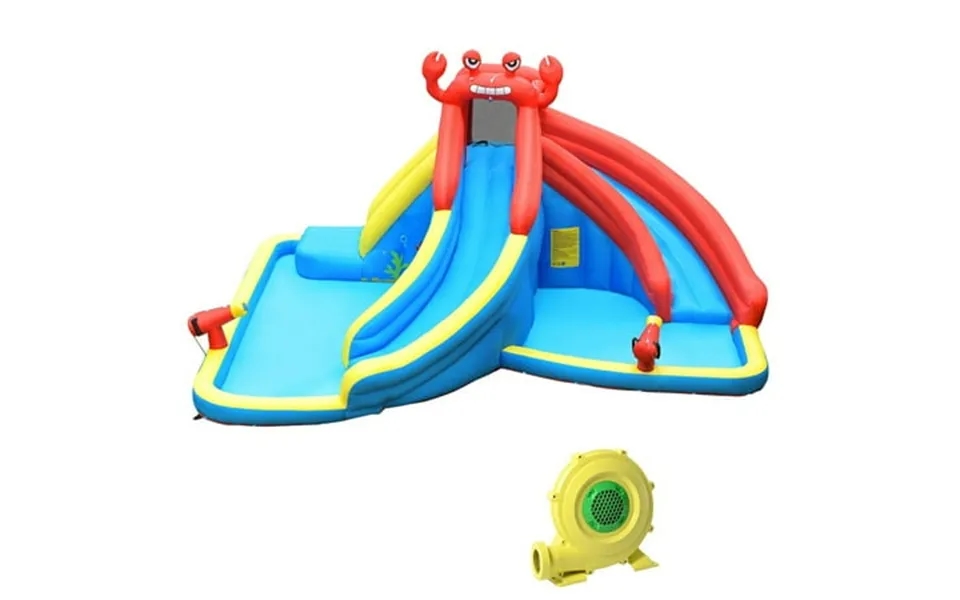 Gymax Inflatable Water Park Bounce House Crab W 2 Slides Climbing Wall Tunnel