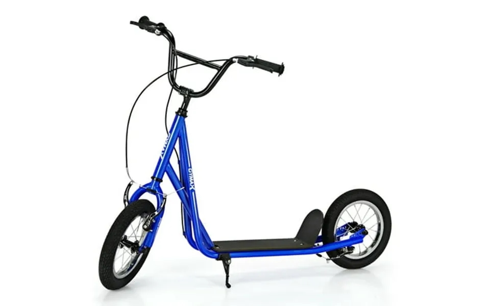 Gymax Kick Scooter Carbon Steel Frame W 12 Air Filled Wheel Youth Kids Navy