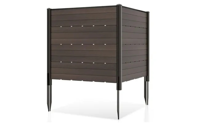 Gymax Privacy Fence Screen 48 L X 46 H Air Conditioner Fence W 5 Ground Stakes Outside Brown product image