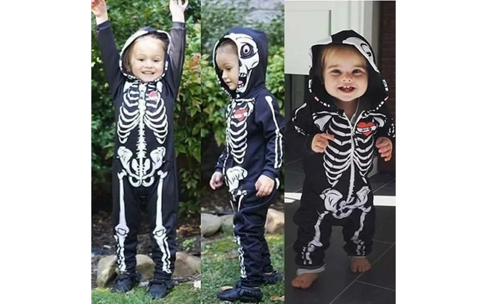 Gyratedream Infant Baby Toddlers Kids Skeleton Zip Hooded Jumpsuit Halloween Carnival Costume