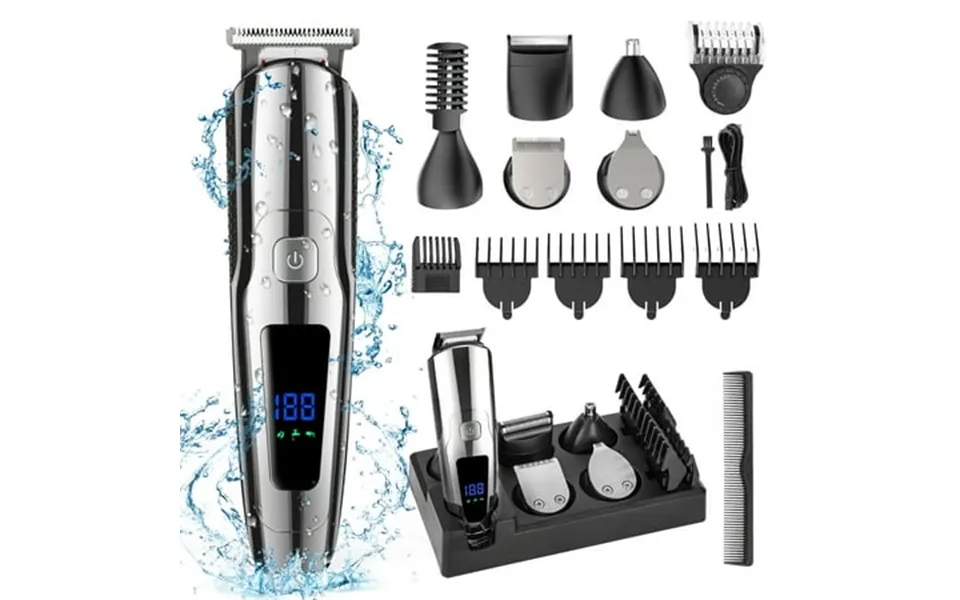 Hair Clipper 14 In 1 Electric Beard Trimmer For Men Ipx7 Waterproof Usb Rechargeable Cordless Haircut Face Nose Ear Hair