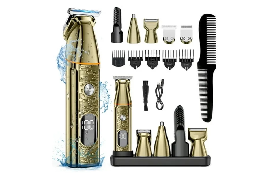 Hair Clipper For Men 5-in-1 Cordless Nose Beard Trimmers Professional Haircutting & Grooming Kit Ipx7 Waterproof Face Bo