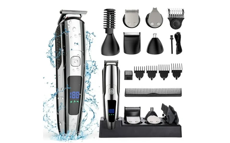 Hair Clipper For Men All In One Grooming Kit Ipx7 Waterproof Cordless Electric Beard Trimmer Usb Rechargeable Body Musta