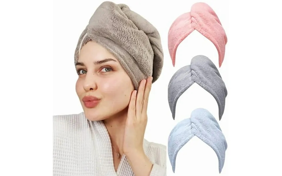 Hair Towel Wrap Microfiber Soft Pack Absorbent Drying Turbans Curly Hair Well Secure Easy To Use For All Age Lightweight