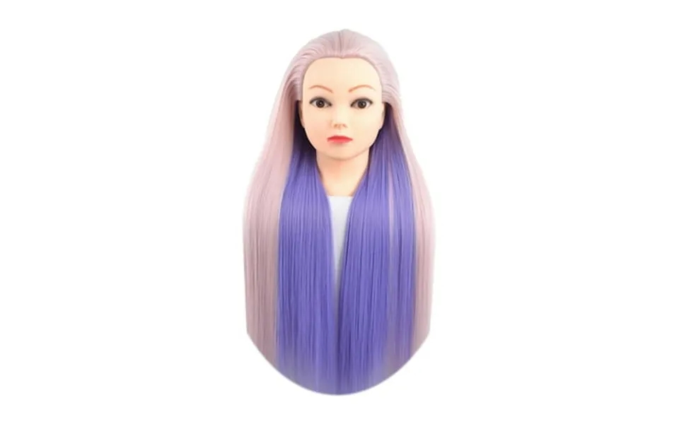 Hairdressing Training Model Training Doll Head For Hair Curling Winding Practice Violet Pink