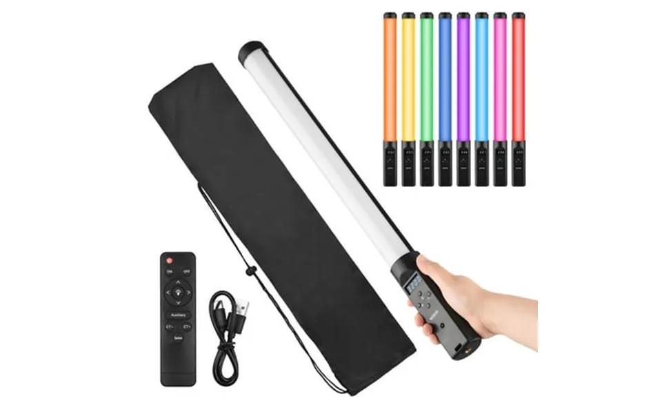Handheld Rgb Tube Light Led Video Light Wand 3200k-5500k Dimmable 9 Colorful Effects Built-in Battery With Remote Contro