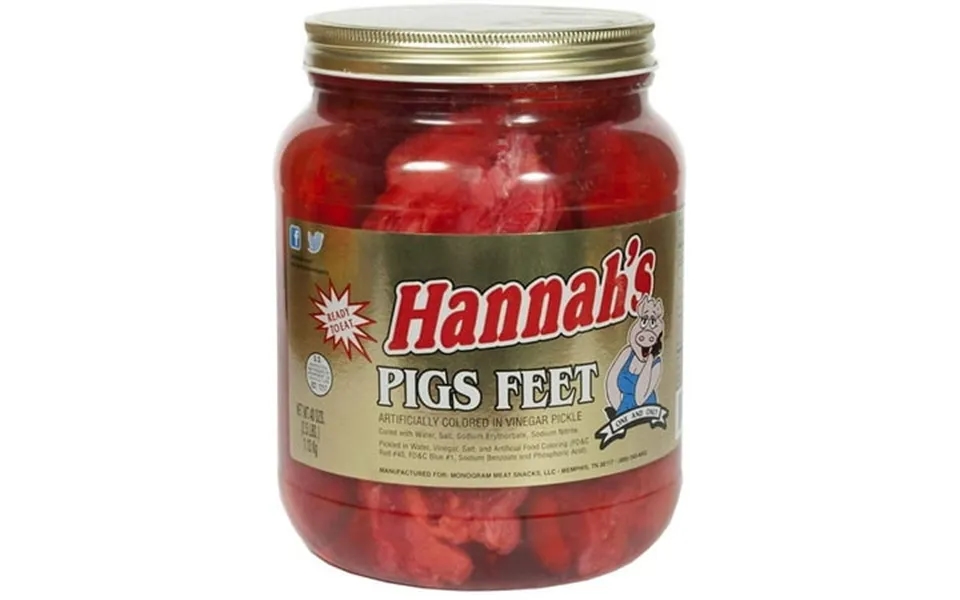 Hannahs Pickled Pigs Feet Ready To Eat Half Gallon Jar 40oz