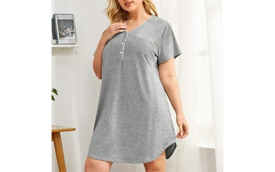 Haoxianjian Plus Size Pajamas For Women Short Sleeves Nightgown Full Slip Soft Nightshirt Sleep Short Dress Chemise Slee