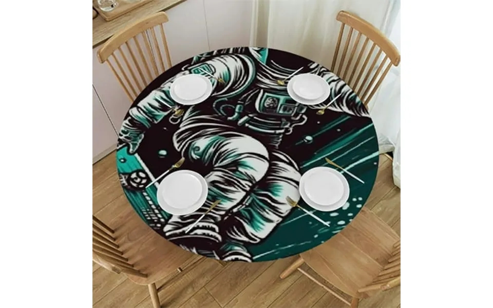 Haoxit Fitted Round Tablecloth Hoverboarding Skateboarding In Table Cover Elastic Edged Table Cloth Fits Round Tables 54