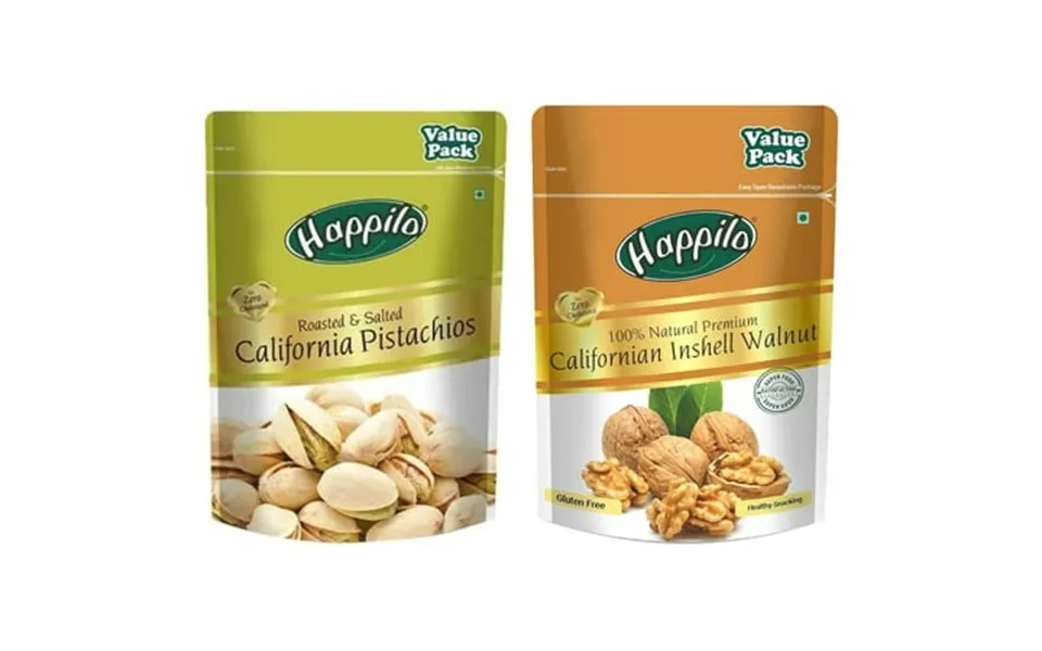 Happilo Premium Californian Roasted & Salted Pistachios Value Pack 1kg 500gm*2 & Premium 100% Natural Californian Inshel