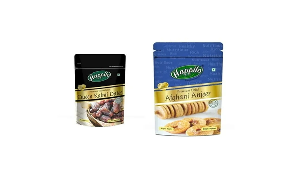 Happilo Premium International Queen Kalmi Dates 400gm 200gm*2 Pack & Premium Dried Afghani Anjeer 14