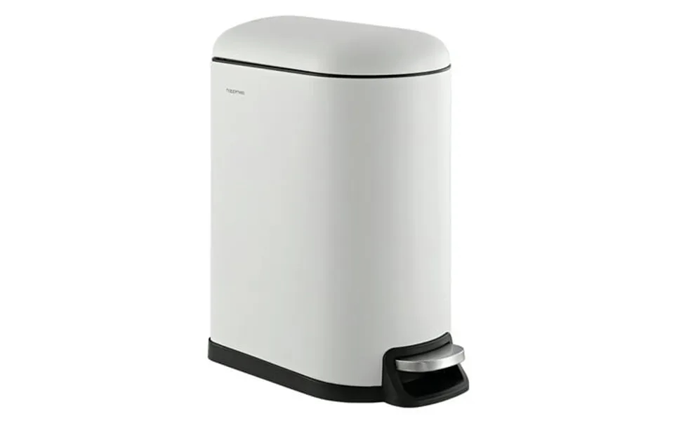 Happimess Hpm1010c Roland 10.6-gallon Step-open Trash Can Cotton White