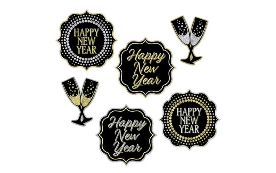 Happy New Year Cutouts Pack Of 12