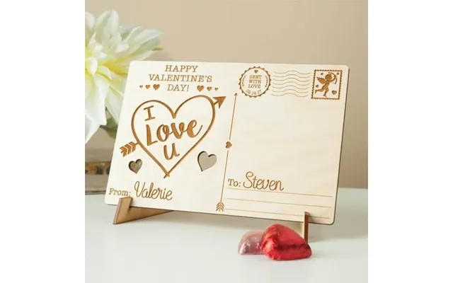 Happy Valentine S Day Personalized Wood Postcard I Love You product image