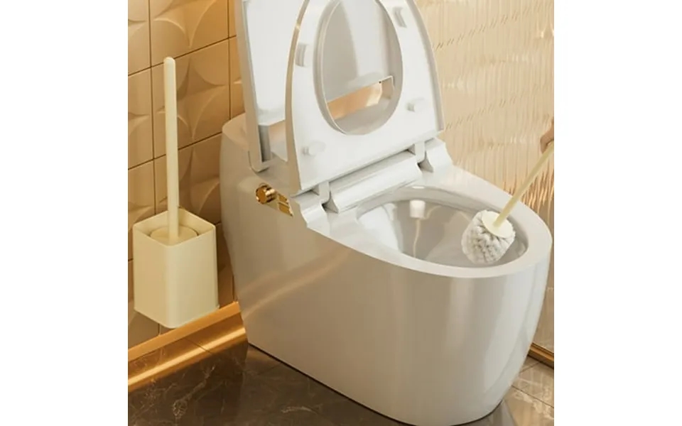 Hard Bristles Toilet Brush - Compact Holder With Stabilized Base Ergonomic Handle For Efficient Cleaning And Easy Instal