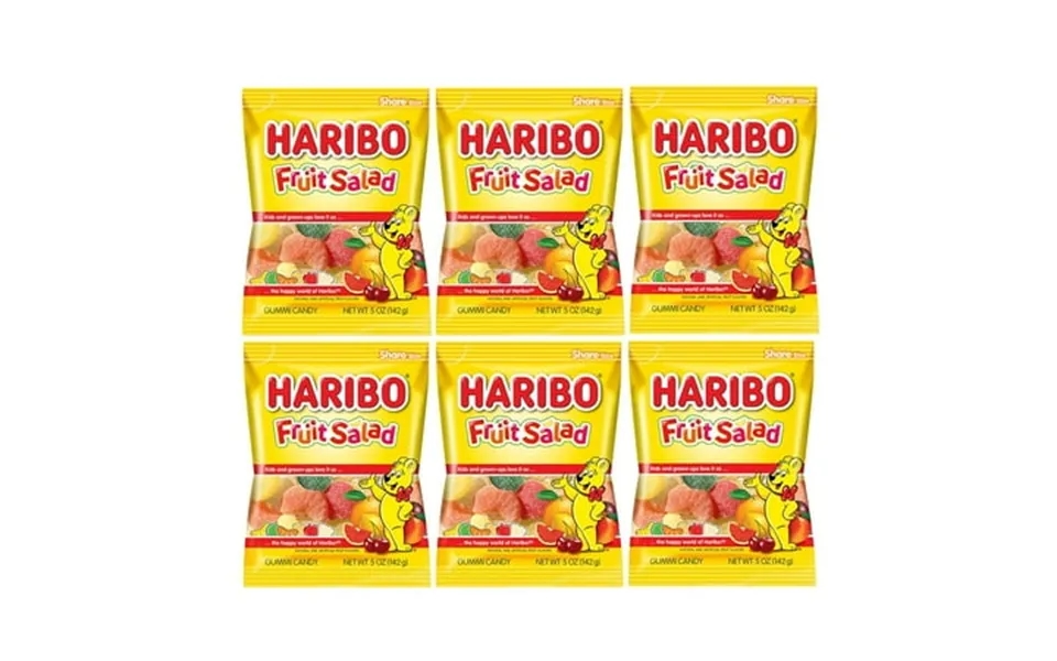Haribo Fruit Salad Pack 6 5oz Bags Variety Fruit Flavors In A Bulk Bag