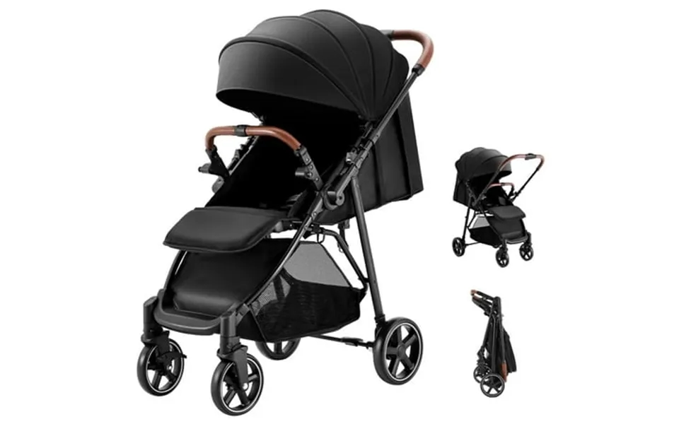 Harppa Foldable Stroller For Baby And Toddler Reversible Handle 17lbs Unisex Black