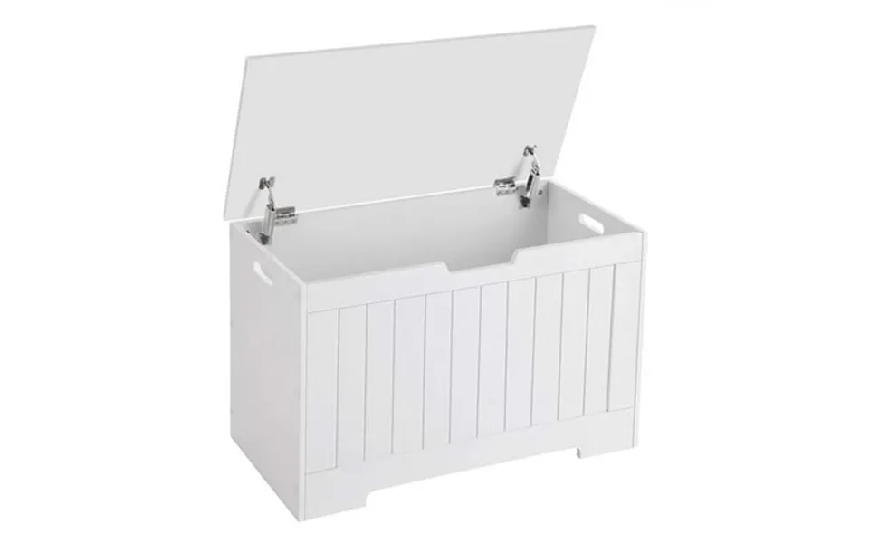 Hassch White Lift Top Entryway Storage Chest Bench With 2 Safety Hinge Wooden Toy Box