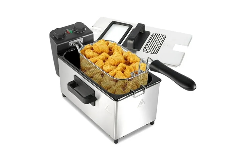 Hawsaiy 3l 1700w Electric Deep Fryer With Basket Timer & Temperature Control Stainless Steel Dishwasher Safe Lid With Vi