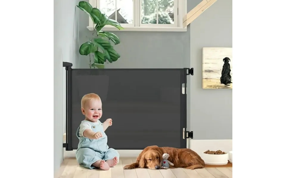 Hawsaiy Retractable Baby Gate 71 Wide X 35 Tall Mesh Safety Gate For Babies And Pets For Stairs Doorways & Hallways