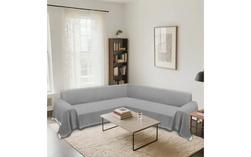 Hdcaxkj Grey Sectional Couch Covers L Shape Sofa Cover Washable Sectional Slipcovers Boho Corner Sofa Cover Soft Waffle