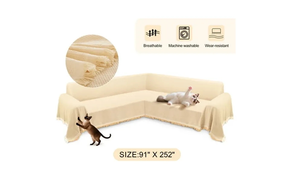 Hdcaxkj Washable L Shape Sofa Covers Reversible Sectional Couch Covers Corner Sofa Slipcovers Blankets Sofa Cover For Li