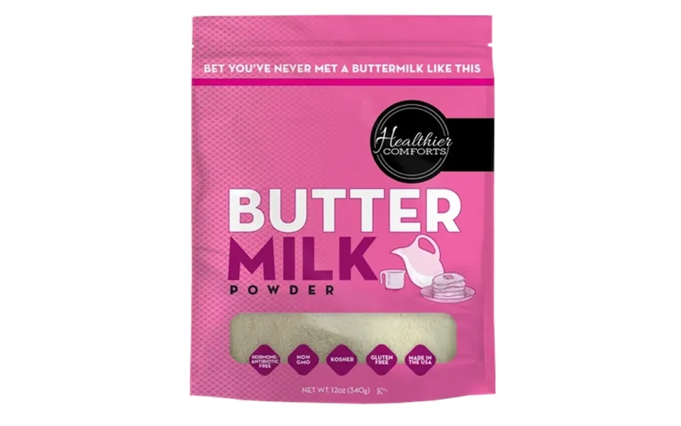 Healthier Comforts Premium Cultured Buttermilk Powder 12oz Kosher Gluten Free Non-gmo Pancakes Biscuits Salad Dressing B