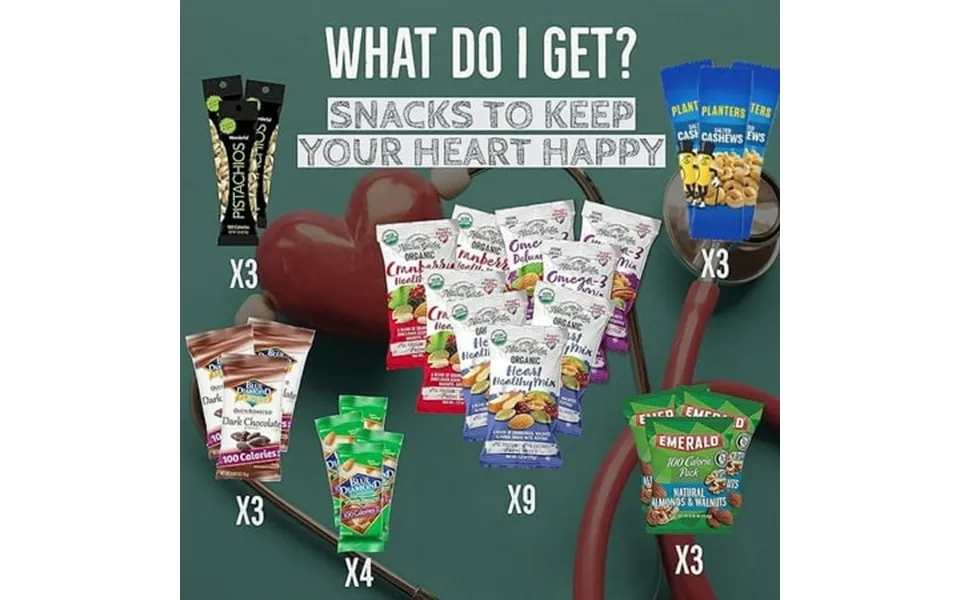 Heart Healthy Snack Box With Nuts And Trail Mix 25 Count