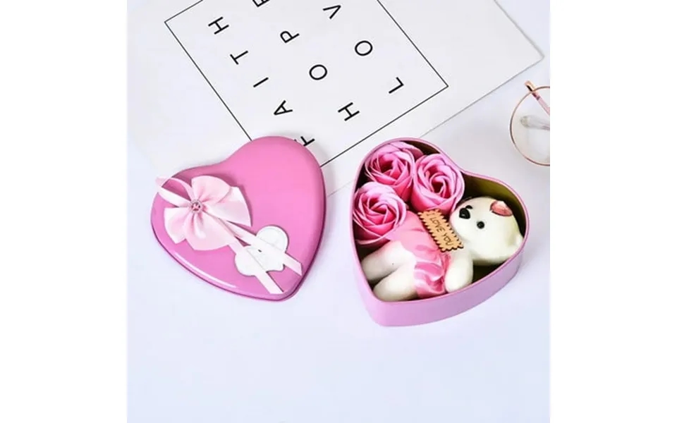 Heart Shaped Iron Box - Eternal Flower Soap Rose Bouquet Gift