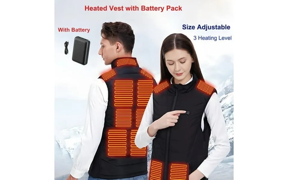 Heated Vest With Battery Pack Rechargeable Heated Vest For Men Women With 11 Heating Zones Size Adjustable Heating Jacke