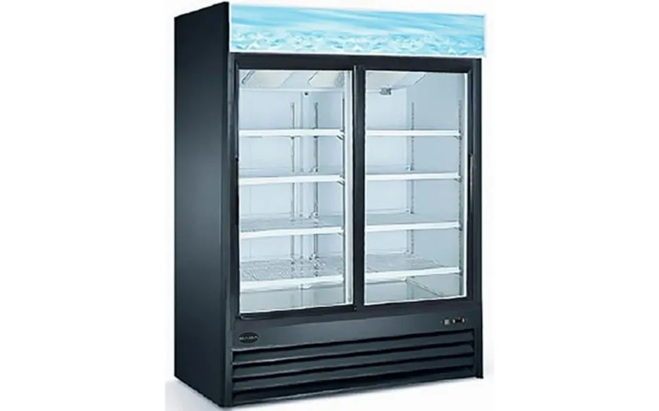 Heavy Duty Commercial 45 Cu Ft Glass 2 Door Merchandiser Refrigerator With Slinding Door