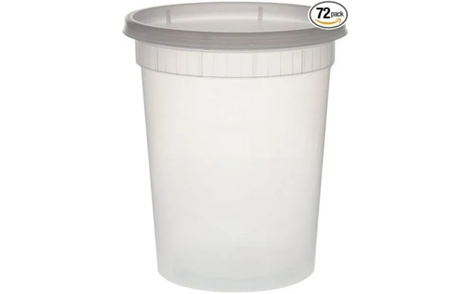 Heavy Duty Deli Containers With Lids Airtight Food Storage Containers Clear Kitchen Organizing Leak Proof Bpa-free 32 Oz