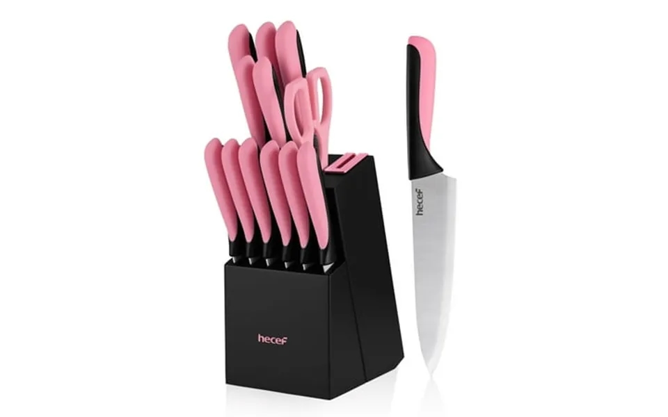 Hecef 13-piece Knife Set Stainless Steel Kitchen Knives With Block Chef Knife Santoku Knife Steak Knives Scissors