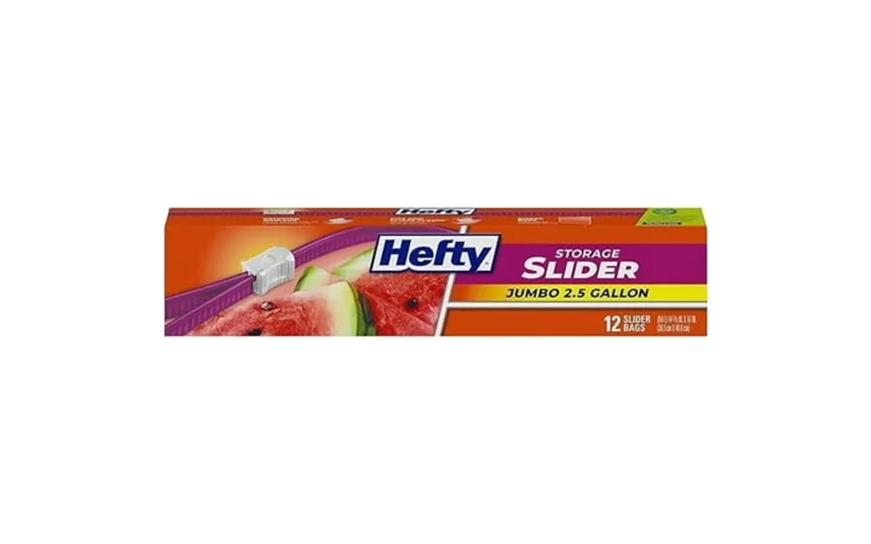 Hefty Jumbo Slider Storage Slider Bag 12 Ea 2 Pack