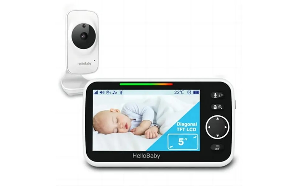 Hellobaby Video Baby Monitor With 5 Inch Large Screen Baby Monitor With Camera And Audio 1000ft Long Range Temperature S
