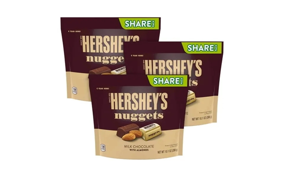 Hershey S Nuggets Milk Chocolate With Almonds Candy 10.1 Oz 3 Pack