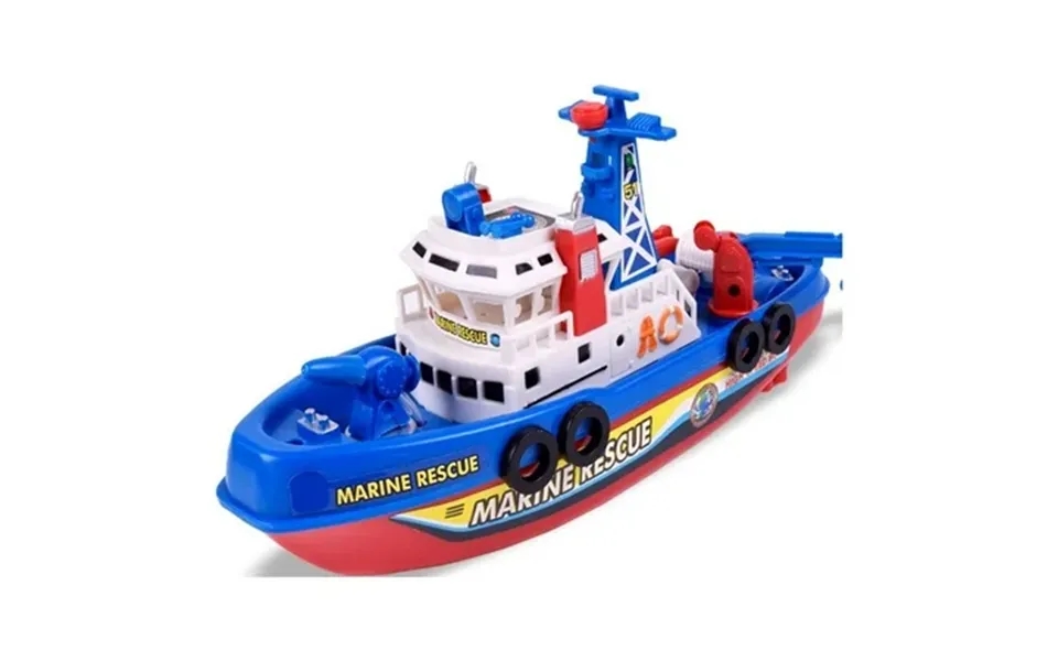 Hevirgo Kids Music Light Water Spray Electric Marine Rescue Fire Boat Model Education Toy Abs