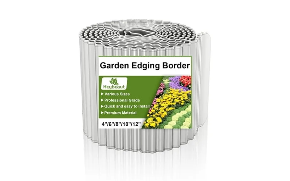 Heybeaut Corrugated Metal Garden Edging - 10 X20 Galvanized Steel Border For Diy Flower Beds Pathways Patio Design Easy
