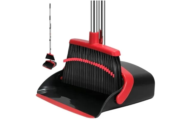 Hfdghl Broom And Dustpan Set 52-in Long Adjustable Handle Broom Dustpan Combo With Dustpan Teeth To Automatically Clean  product image