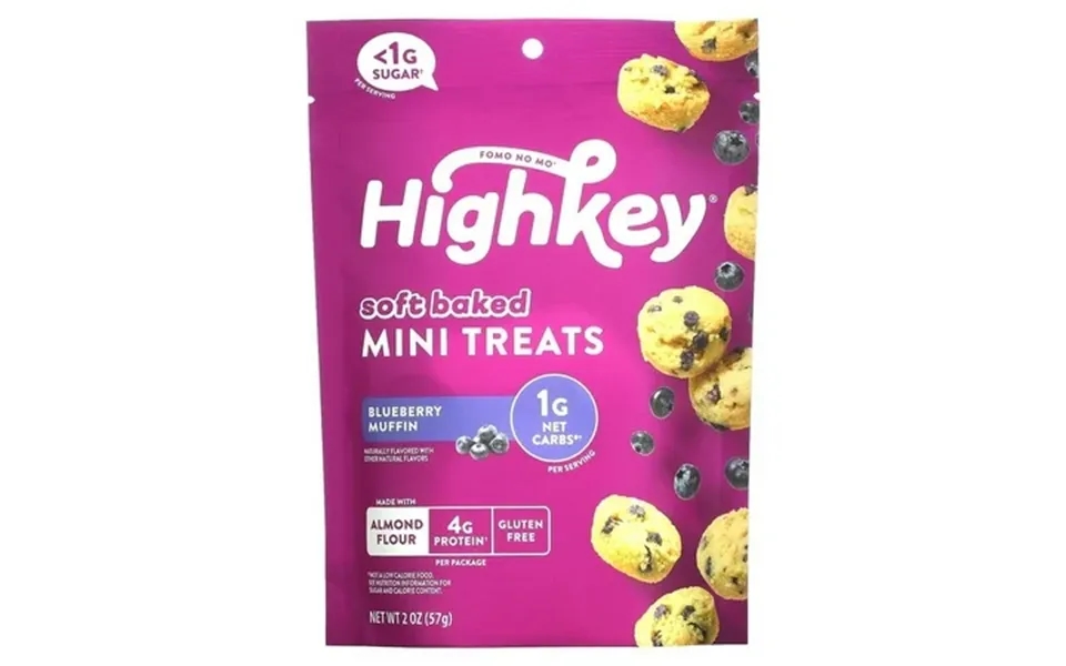 Highkey Soft Baked Mini Treats Blueberry Muffin 2 Oz 57 G